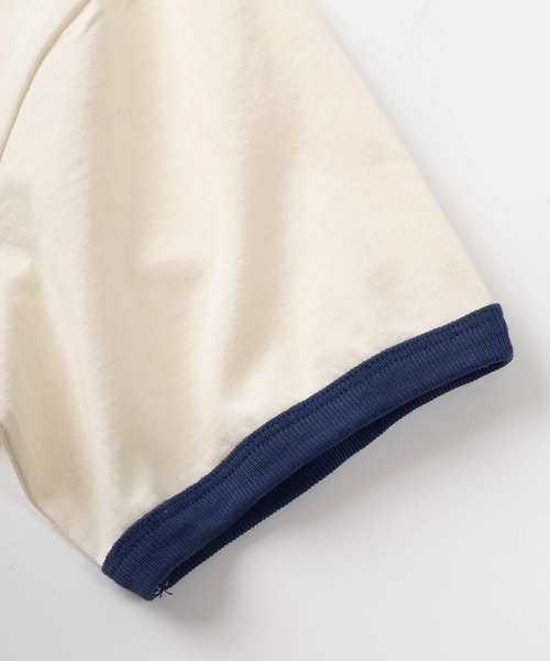 make a ray!（メイク ア レイ！）の「【PEZ/ペッツ】キャラクターキャンディーケース レトロイラスト サークルプリント リンガー半袖Tシャツ/ビッグシルエット（Tシャツ/カットソー・レディース・ホワイト×ネイビー/ホワイト×グレー/ホワイト×レッド・XL/M/L）」の7枚目の写真