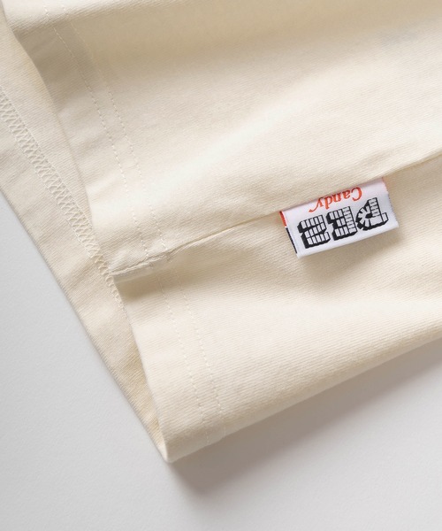 make a ray!（メイク ア レイ！）の「【PEZ/ペッツ】キャラクターキャンディーケース レトロイラスト サークルプリント リンガー半袖Tシャツ/ビッグシルエット（Tシャツ/カットソー・レディース・ホワイト×ネイビー/ホワイト×グレー/ホワイト×レッド・XL/M/L）」の8枚目の写真