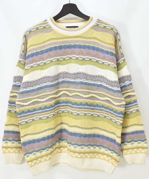 【ヴィンテージ古着】90´s SWEATER SHOP 立体編み 3Dニット セーター UK製