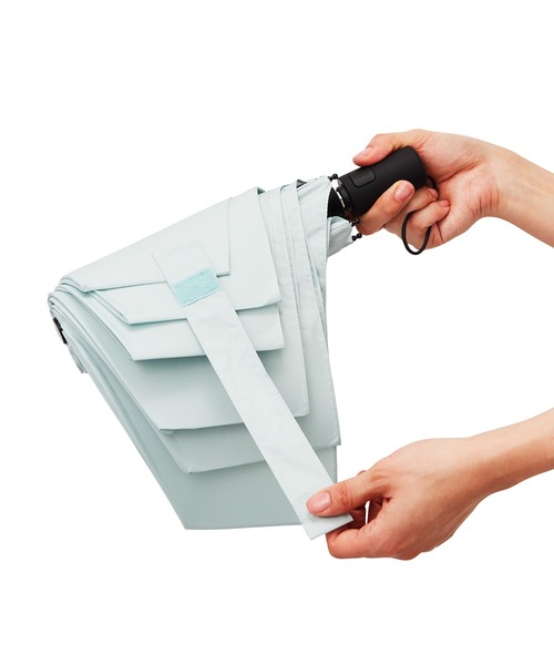 Waterfront（ウォーターフロント）の「折傘　クイックシャット（折りたたみ傘・レディース・サンドベージュ/テラコッタ/アクア/ダークネイビー/グレイッシュブルー/ブラック/ヘザーグレー/ネイビー/ライトピンク・FREE）」の7枚目の写真