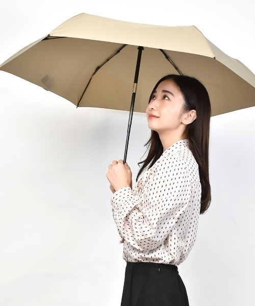 Waterfront（ウォーターフロント）の「折傘　クイックシャット（折りたたみ傘・レディース・サンドベージュ/テラコッタ/アクア/ダークネイビー/グレイッシュブルー/ブラック/ヘザーグレー/ネイビー/ライトピンク・FREE）」の11枚目の写真
