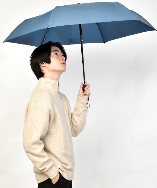 Waterfront（ウォーターフロント）の「折傘　クイックシャット（折りたたみ傘・レディース・サンドベージュ/テラコッタ/アクア/ダークネイビー/グレイッシュブルー/ブラック/ヘザーグレー/ネイビー/ライトピンク・FREE）」の12枚目の写真