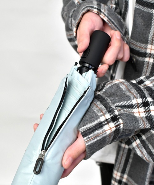 Waterfront（ウォーターフロント）の「折傘　クイックシャット（折りたたみ傘・レディース・サンドベージュ/テラコッタ/アクア/ダークネイビー/グレイッシュブルー/ブラック/ヘザーグレー/ネイビー/ライトピンク・FREE）」の14枚目の写真