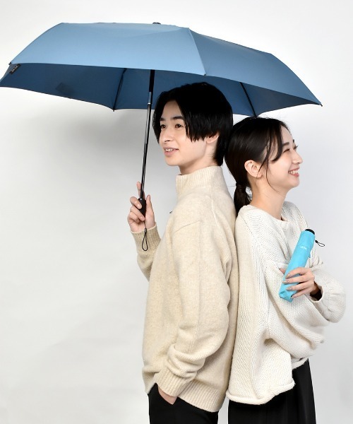 Waterfront（ウォーターフロント）の「折傘　クイックシャット（折りたたみ傘・レディース・サンドベージュ/テラコッタ/アクア/ダークネイビー/グレイッシュブルー/ブラック/ヘザーグレー/ネイビー/ライトピンク・FREE）」の18枚目の写真