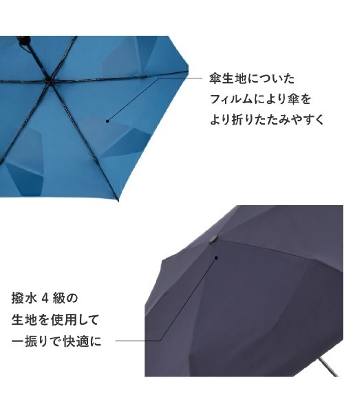 Waterfront（ウォーターフロント）の「折傘　クイックシャット（折りたたみ傘・レディース・サンドベージュ/テラコッタ/アクア/ダークネイビー/グレイッシュブルー/ブラック/ヘザーグレー/ネイビー/ライトピンク・FREE）」の16枚目の写真