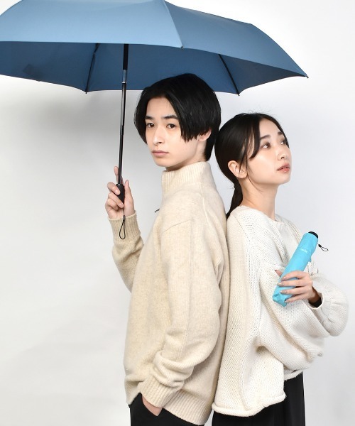 Waterfront（ウォーターフロント）の「折傘　クイックシャット（折りたたみ傘・レディース・サンドベージュ/テラコッタ/アクア/ダークネイビー/グレイッシュブルー/ブラック/ヘザーグレー/ネイビー/ライトピンク・FREE）」の20枚目の写真