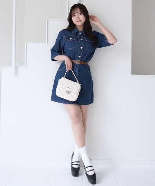 titty&Co. PETIT(ティティアンドコープティ)の「【titty&Co.PETIT 】デニムサファリワンピース(ワンピース・レディース・インディゴブルー・FREE)」の5枚目の写真