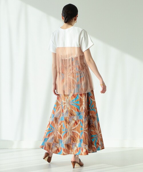 Ray BEAMS(レイビームス)の「Ray BEAMS / チュール レイヤード Tシャツ(Tシャツ/カットソー・レディース・ベージュ/ブラック・ONE SIZE)」の20枚目の写真