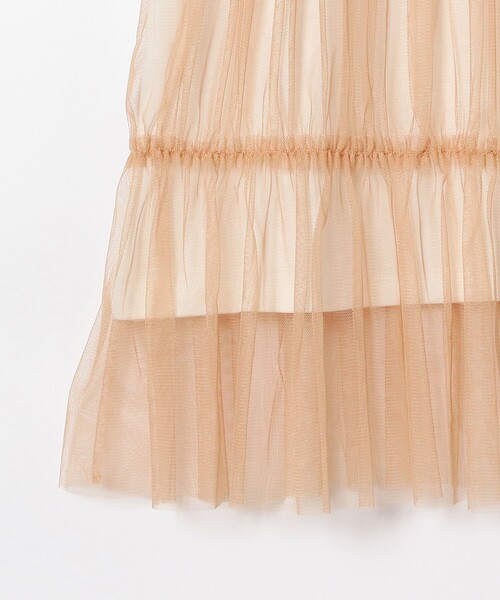 Ray BEAMS(レイビームス)の「Ray BEAMS / チュール レイヤード Tシャツ(Tシャツ/カットソー・レディース・ベージュ/ブラック・ONE SIZE)」の10枚目の写真