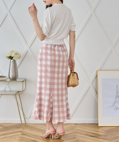 tocco closet（トッコ　クローゼット）の「ギンガムチェックマーメイドスカート（スカート・レディース・ピンク系その他/チャコール・M）」の20枚目の写真