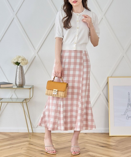tocco closet（トッコ　クローゼット）の「ギンガムチェックマーメイドスカート（スカート・レディース・ピンク系その他/チャコール・M）」の17枚目の写真