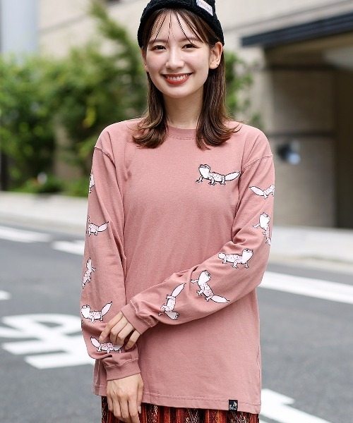 go slow caravan(ゴースローキャラバン)の「go slow caravan USAコットン レオパードゲッコーTシャツ【WEB限定】(Tシャツ/カットソー・レディース・ダークグリーン/ピンク/ホワイト/ブラック・MEDIUM)」の4枚目の写真