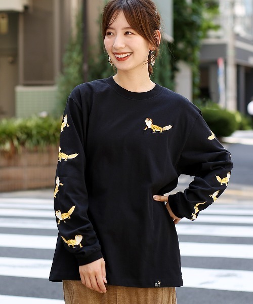 go slow caravan(ゴースローキャラバン)の「go slow caravan USAコットン レオパードゲッコーTシャツ【WEB限定】(Tシャツ/カットソー・レディース・ダークグリーン/ピンク/ホワイト/ブラック・MEDIUM)」の3枚目の写真