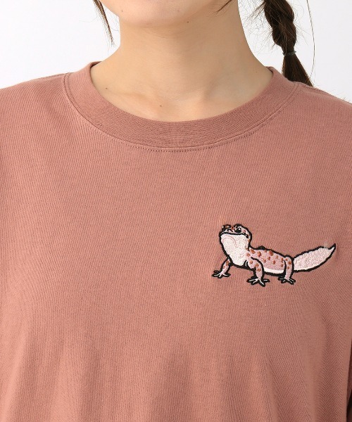 go slow caravan(ゴースローキャラバン)の「go slow caravan USAコットン レオパードゲッコーTシャツ【WEB限定】(Tシャツ/カットソー・レディース・ダークグリーン/ピンク/ホワイト/ブラック・MEDIUM)」の16枚目の写真