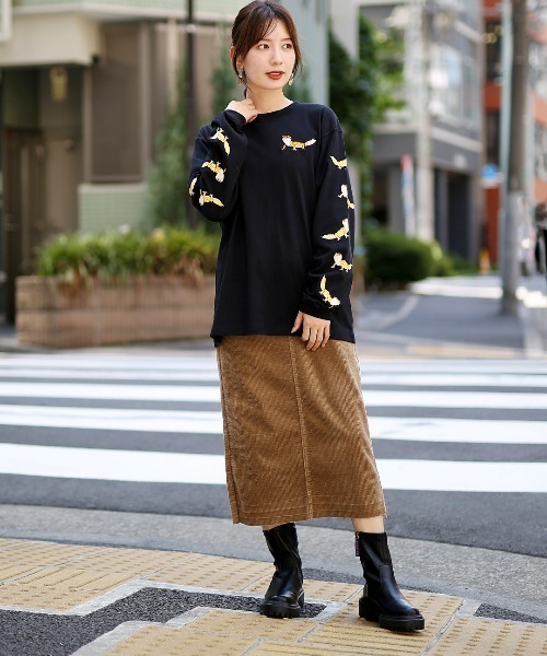 go slow caravan(ゴースローキャラバン)の「go slow caravan USAコットン レオパードゲッコーTシャツ【WEB限定】(Tシャツ/カットソー・レディース・ダークグリーン/ピンク/ホワイト/ブラック・MEDIUM)」の6枚目の写真