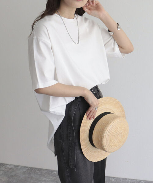 fredy emue(フレディエミュ)の「【fredy emue】シルケット後ろZIP T-shirt(Tシャツ/カットソー・レディース・カーキ/チャコールグレー/オフホワイト・38)」の10枚目の写真