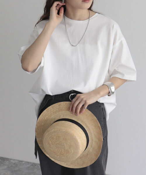 fredy emue(フレディエミュ)の「【fredy emue】シルケット後ろZIP T-shirt(Tシャツ/カットソー・レディース・カーキ/チャコールグレー/オフホワイト・38)」の11枚目の写真