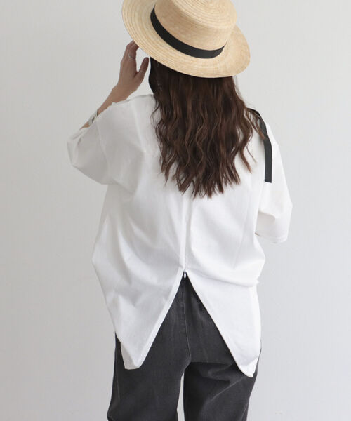 fredy emue(フレディエミュ)の「【fredy emue】シルケット後ろZIP T-shirt(Tシャツ/カットソー・レディース・カーキ/チャコールグレー/オフホワイト・38)」の12枚目の写真