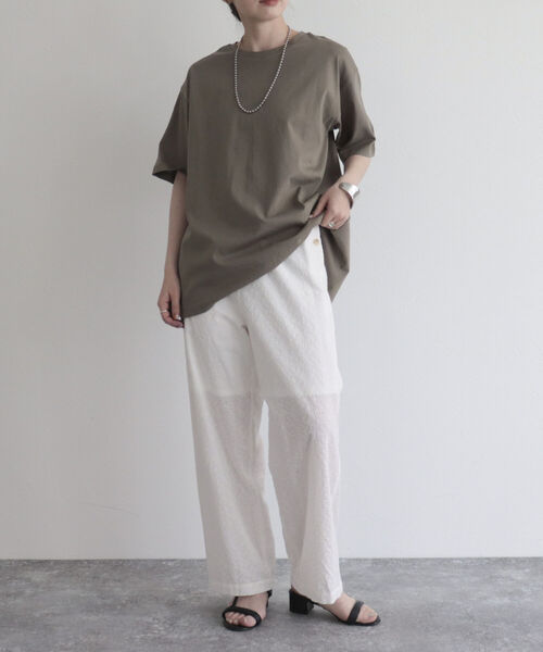 fredy emue(フレディエミュ)の「【fredy emue】シルケット後ろZIP T-shirt(Tシャツ/カットソー・レディース・カーキ/チャコールグレー/オフホワイト・38)」の20枚目の写真
