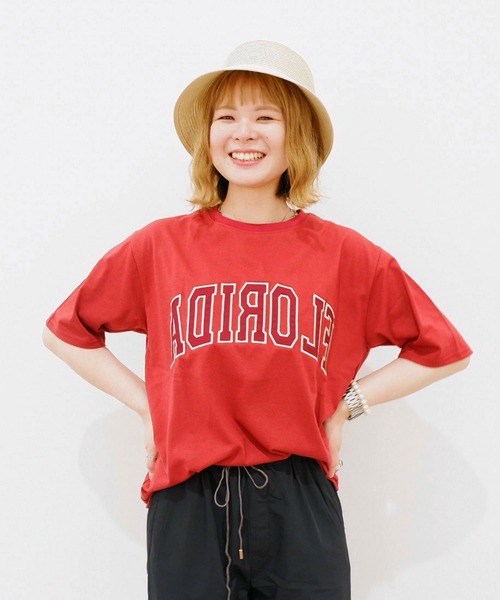 Grand PARK（グランドパーク）の「反転ロゴ パッチワークTシャツ（Tシャツ/カットソー・レディース・アッシュグレー/ホワイト/グリーン/レッド・FREE）」の10枚目の写真