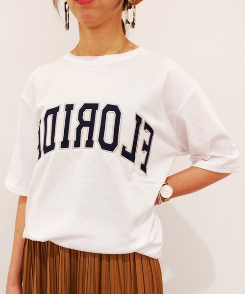 Grand PARK（グランドパーク）の「反転ロゴ パッチワークTシャツ（Tシャツ/カットソー・レディース・アッシュグレー/ホワイト/グリーン/レッド・FREE）」の7枚目の写真