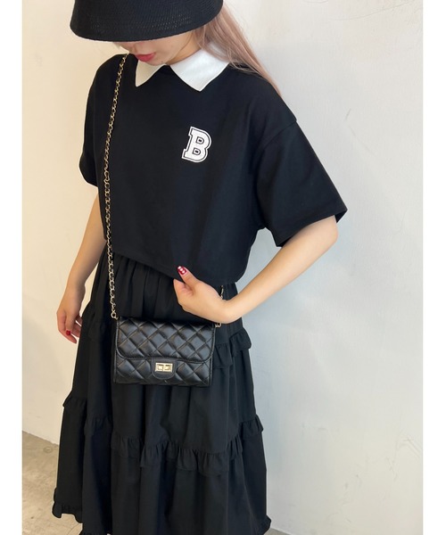 WC(ダブル シー)の「BワンポイントショートTシャツ(Tシャツ/カットソー・レディース・グリーン/ブラック・FREE)」の2枚目の写真