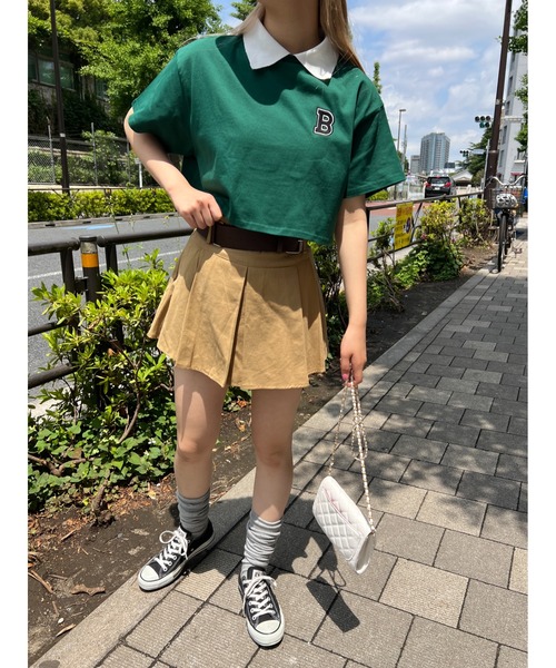 WC(ダブル シー)の「BワンポイントショートTシャツ(Tシャツ/カットソー・レディース・グリーン/ブラック・FREE)」の19枚目の写真