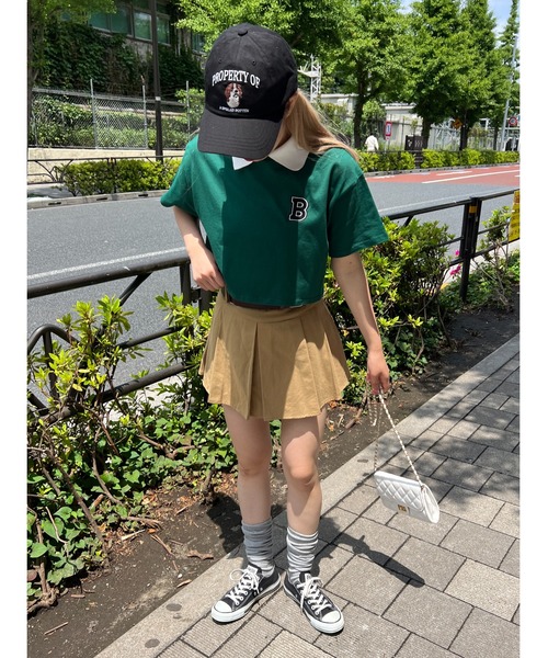 WC(ダブル シー)の「BワンポイントショートTシャツ(Tシャツ/カットソー・レディース・グリーン/ブラック・FREE)」の18枚目の写真
