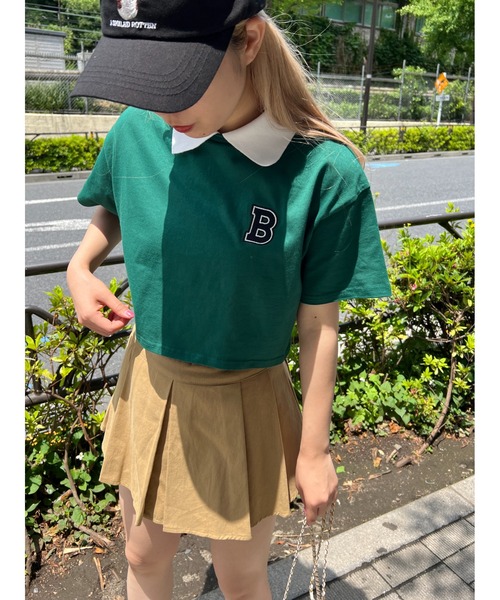 WC(ダブル シー)の「BワンポイントショートTシャツ(Tシャツ/カットソー・レディース・グリーン/ブラック・FREE)」の17枚目の写真