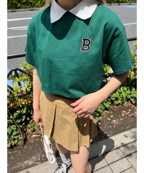 WC(ダブル シー)の「BワンポイントショートTシャツ(Tシャツ/カットソー・レディース・グリーン/ブラック・FREE)」の13枚目の写真