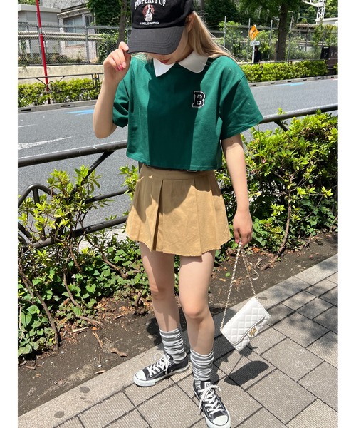 WC(ダブル シー)の「BワンポイントショートTシャツ(Tシャツ/カットソー・レディース・グリーン/ブラック・FREE)」の20枚目の写真