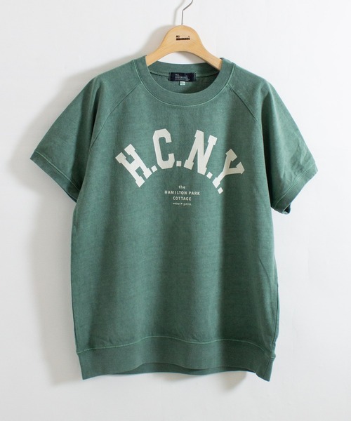 ALL ORDINARIES（オールオーディナリーズ）の「ピグメント染め H.C.N.Y. ラグラン半袖Tシャツ（Tシャツ/カットソー・レディース・グリーン/グレー/ピンク/アイボリー・S/M/L/XL）」の14枚目の写真