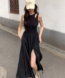 カットアウトロングワンピース