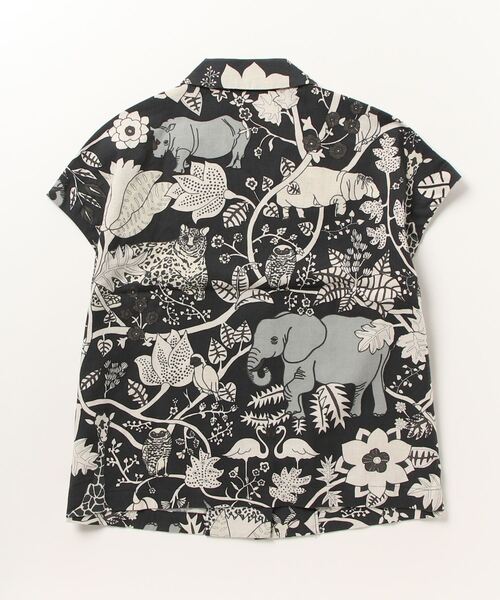 BOHEMIANS(ボヘミアンズ)の「BOHEMIANS/ボヘミアンズ F/SLEEVE SHIRTS JUNGLE POP フレンチスリーブシャツ ジャングル BS-358-02(シャツ/ブラウス・レディース・ブラック系その他/その他24・M)」の3枚目の写真