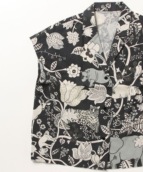 BOHEMIANS(ボヘミアンズ)の「BOHEMIANS/ボヘミアンズ F/SLEEVE SHIRTS JUNGLE POP フレンチスリーブシャツ ジャングル BS-358-02(シャツ/ブラウス・レディース・ブラック系その他/その他24・M)」の4枚目の写真