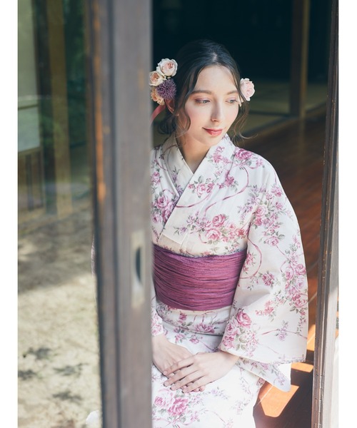 Maison de FLEUR（メゾンドフルール）の「フレンチローズ浴衣（浴衣・レディース・ピンク/パープル・FREE）」の18枚目の写真