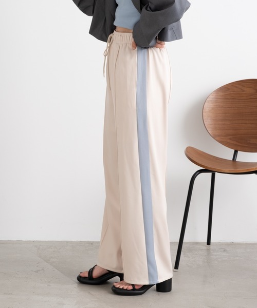 Kastane（カスタネ）の「【新色追加/2サイズ展開】ラインジャージパンツ（その他パンツ・レディース・アイボリー/ネイビー/ブラウン/ベージュ・0/1）」の6枚目の写真