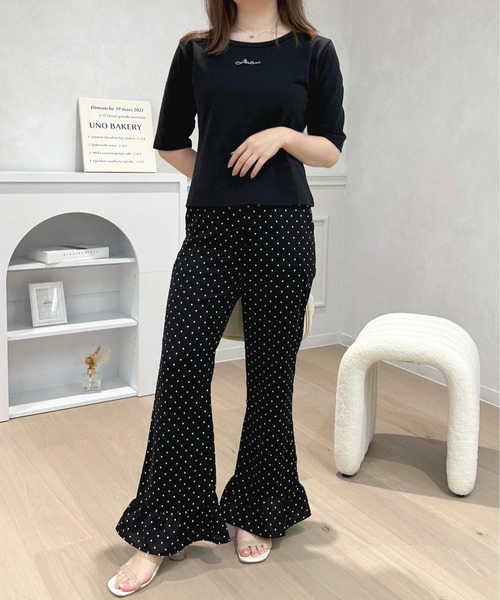 apres jour（アプレジュール）の「アソート裾フリルパンツ【ZOZOTOWN限定アイテム】（その他パンツ・レディース・ブラック/ホワイト系その他/ブラック系その他/ピンクベージュ・SMALL/X-LARGE/MEDIUM）」の7枚目の写真