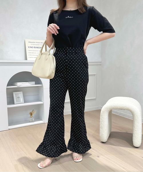 apres jour（アプレジュール）の「アソート裾フリルパンツ【ZOZOTOWN限定アイテム】（その他パンツ・レディース・ブラック/ホワイト系その他/ブラック系その他/ピンクベージュ・SMALL/X-LARGE/MEDIUM）」の8枚目の写真