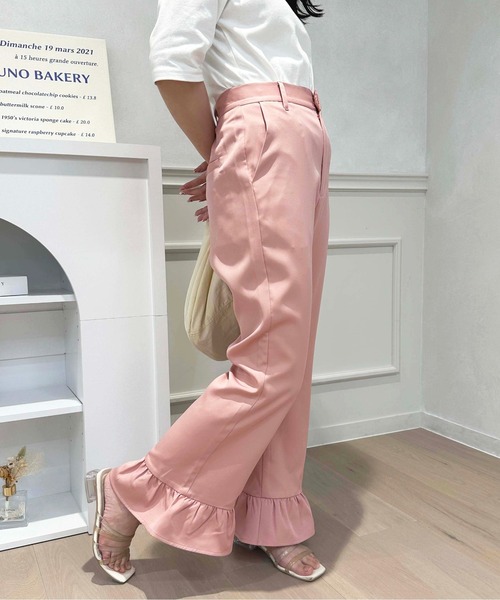 apres jour（アプレジュール）の「アソート裾フリルパンツ【ZOZOTOWN限定アイテム】（その他パンツ・レディース・ブラック/ホワイト系その他/ブラック系その他/ピンクベージュ・SMALL/X-LARGE/MEDIUM）」の12枚目の写真