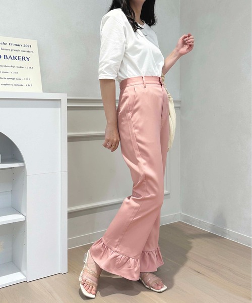 apres jour（アプレジュール）の「アソート裾フリルパンツ【ZOZOTOWN限定アイテム】（その他パンツ・レディース・ブラック/ホワイト系その他/ブラック系その他/ピンクベージュ・SMALL/X-LARGE/MEDIUM）」の16枚目の写真