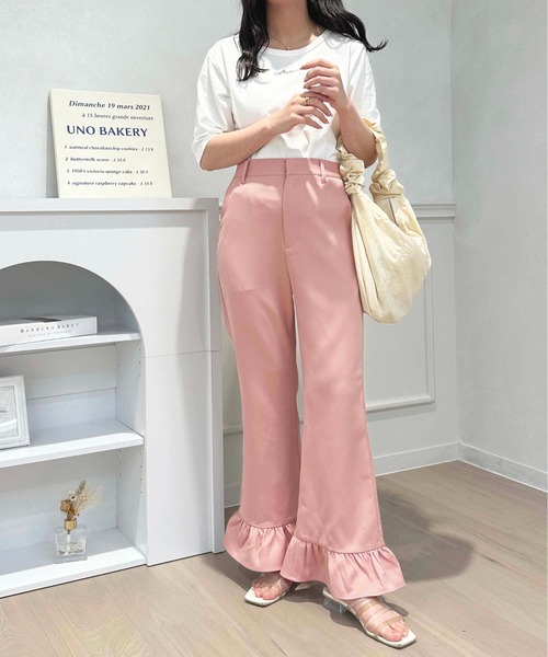 apres jour（アプレジュール）の「アソート裾フリルパンツ【ZOZOTOWN限定アイテム】（その他パンツ・レディース・ブラック/ホワイト系その他/ブラック系その他/ピンクベージュ・SMALL/X-LARGE/MEDIUM）」の17枚目の写真