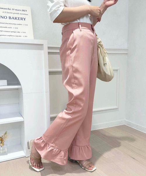 apres jour（アプレジュール）の「アソート裾フリルパンツ【ZOZOTOWN限定アイテム】（その他パンツ・レディース・ブラック/ホワイト系その他/ブラック系その他/ピンクベージュ・SMALL/X-LARGE/MEDIUM）」の5枚目の写真