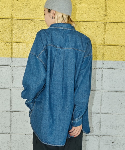 Auntie Rosa Holiday（アンティローザホリデー）の「デニムオーバーサイズシャツ（シャツ/ブラウス・レディース・ワンウォッシュ/ブルー・FREE）」の10枚目の写真