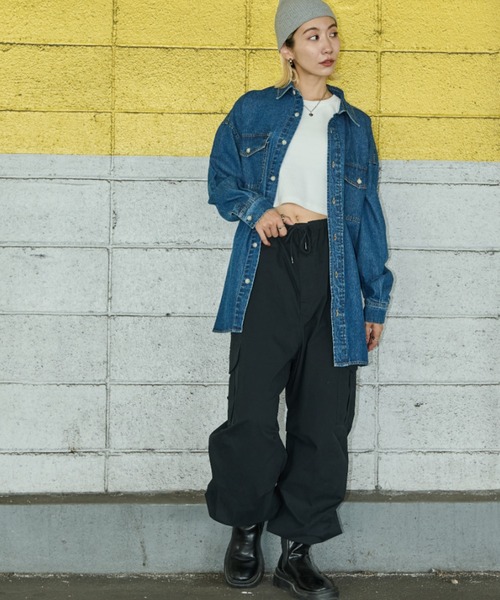 Auntie Rosa Holiday（アンティローザホリデー）の「デニムオーバーサイズシャツ（シャツ/ブラウス・レディース・ワンウォッシュ/ブルー・FREE）」の12枚目の写真