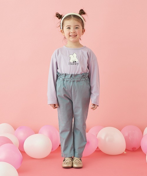 Lycee mine（リセマイン）の「【型崩れしないやわらかコットン】アソートプリントAラインTシャツ（Tシャツ/カットソー・キッズ・ミント/ピンク/ラベンダー/アイボリー/ネイビー/グレイッシュベージュ・100cm/110cm/120cm/130cm/150cm/140cm）」の13枚目の写真