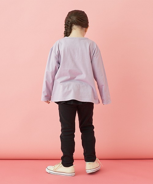 Lycee mine（リセマイン）の「【型崩れしないやわらかコットン】アソートプリントAラインTシャツ（Tシャツ/カットソー・キッズ・ミント/ピンク/ラベンダー/アイボリー/ネイビー/グレイッシュベージュ・100cm/110cm/120cm/130cm/150cm/140cm）」の15枚目の写真