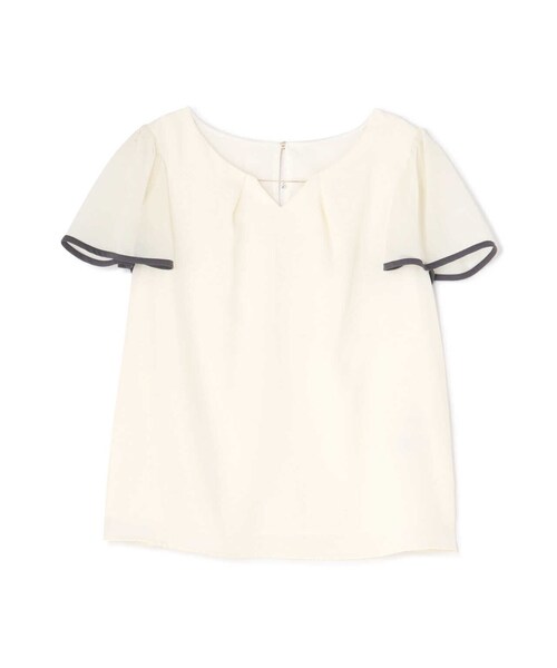 PROPORTION BODY DRESSING(プロポーションボディドレッシング)の「チェーンポイントブラウス / 1213210704(シャツ/ブラウス・レディース・ベージュ/ホワイト系その他/ネイビー・MEDIUM/SMALL)」の4枚目の写真