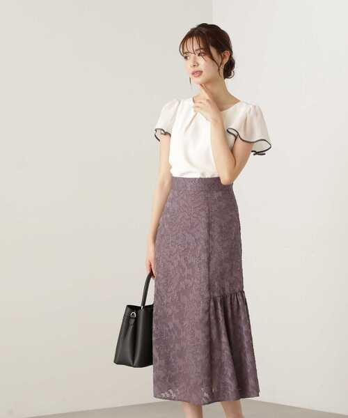 PROPORTION BODY DRESSING(プロポーションボディドレッシング)の「チェーンポイントブラウス / 1213210704(シャツ/ブラウス・レディース・ベージュ/ホワイト系その他/ネイビー・MEDIUM/SMALL)」の7枚目の写真