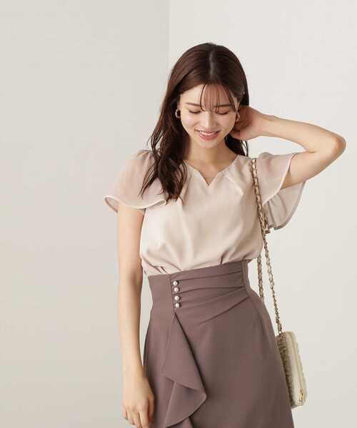 PROPORTION BODY DRESSING(プロポーションボディドレッシング)の「チェーンポイントブラウス / 1213210704(シャツ/ブラウス・レディース・ベージュ/ホワイト系その他/ネイビー・MEDIUM/SMALL)」の10枚目の写真